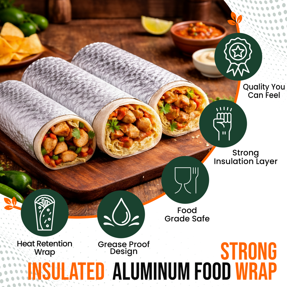 Professional Insulated Foil Sheets for Meal Prep & Food Businesses