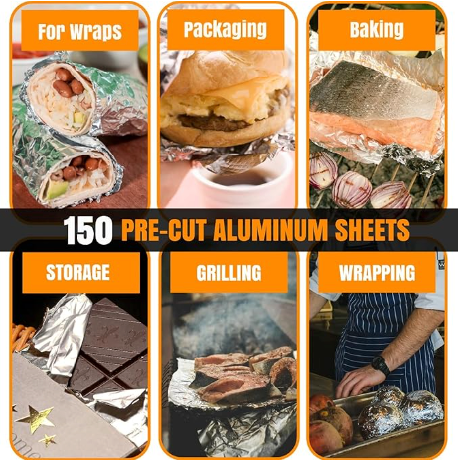 Pre-Cut Foil Sheets — 150 Pack